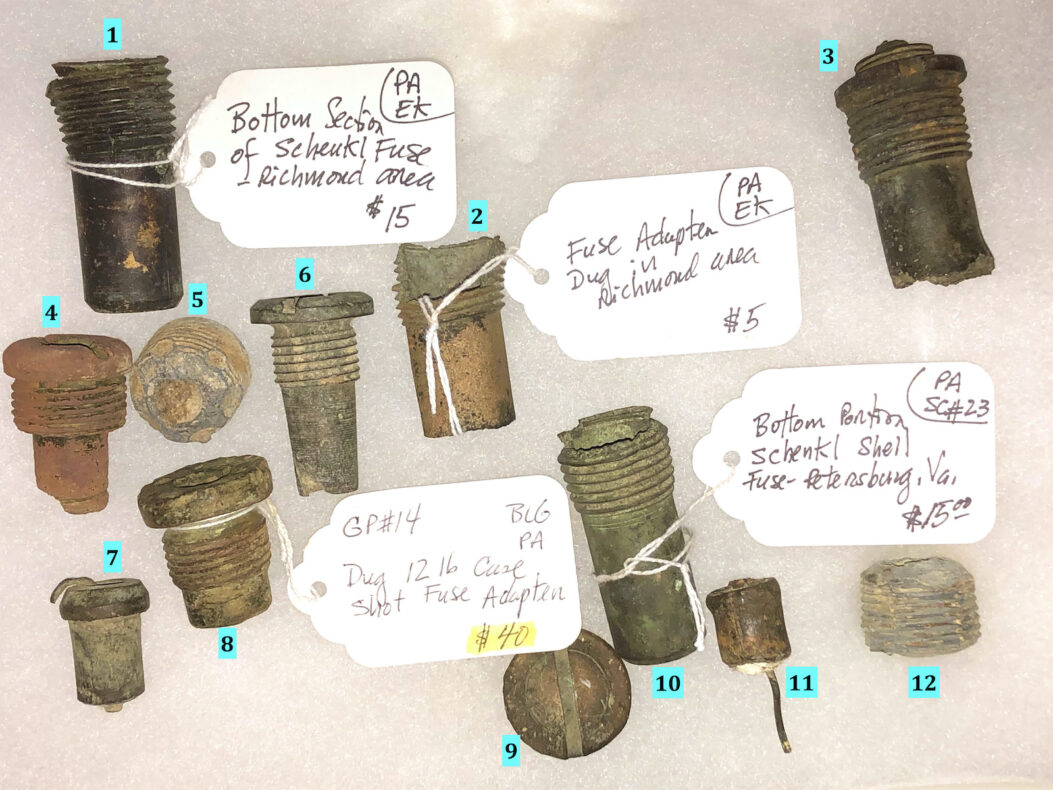 Dug Civil War Artillery Shell Fuses and Fuse Adapters – All of these ...