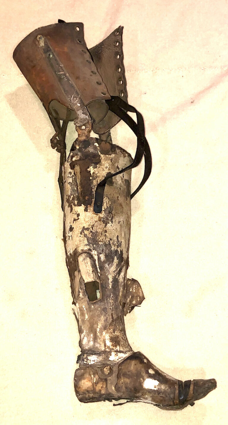 Rare Civil War Period Articulated Prosthetic Leg Possibly of Southern ...