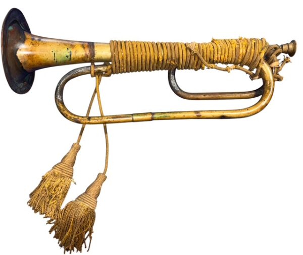 String Handle On Bugle Civil War Period Brass Bugle with Original Cord – Perry Adams Antiques